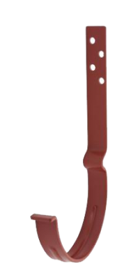 Детальное фото крюк крепления желоба длинный l=140 мм, сталь, d-125 мм, красный, aquasystem